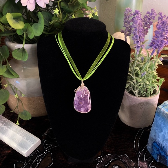 Raw Amethyst Pendant - Picture 2 of 6
